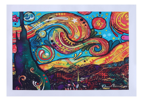 Pintura De Parede Arte Abstrata Moderna Colorida Sem Moldura