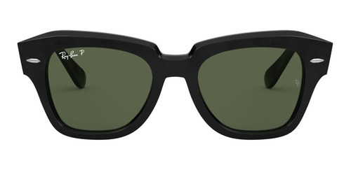 Lentes De Sol State Street Negro Polarizados Ray-ban Rb2186