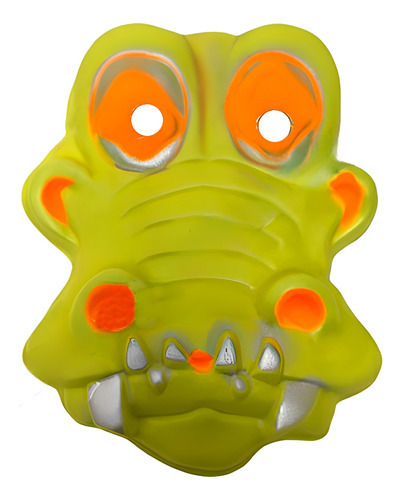 Mascara De Goma Eva Cocodrilo - Cotillón Waf Color Verde