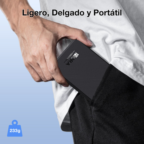 Power Bank Batería Portátil 10000mah 1hora Con Pantalla Led Negro