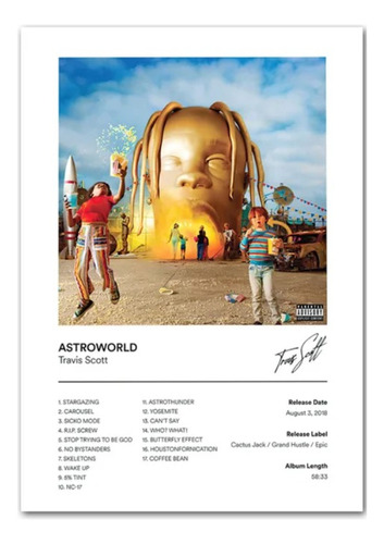 Poster Decorativo Album Astro World Travis Scott