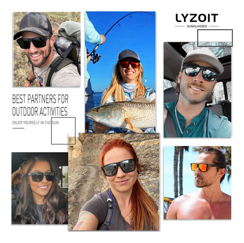 Lyzoit Gafas De Sol Cuadradas Para Hombres Y Mujeres, Polari