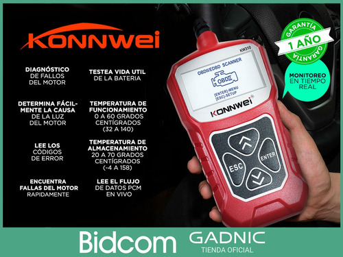 Imagen 2 de 10 de Scanner Automotriz Multimarca Konnwei Obd2 Profesional Lcd