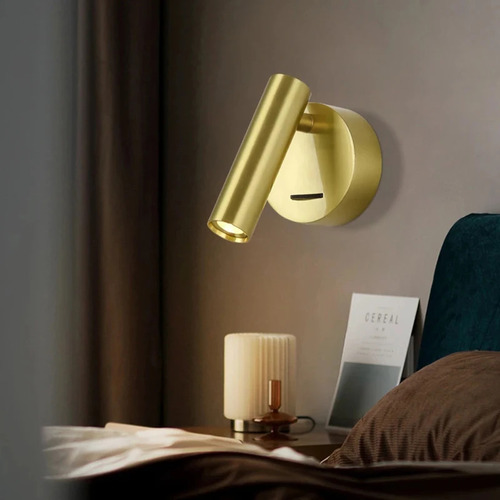 Lámpara De Pared Led Interior De Latón Con Interruptor, Pare