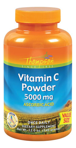 Thompson Polvo De Vitamina C | 5000 Mg | Cido Ascrbico 100%