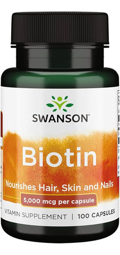 Swanson | Biotina, 5 000 Mcg, 100 Capsulas