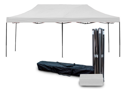 Gazebo Plegable Reforzado Toldo Carpa 6x3m Blanco