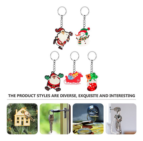 50 Llaveros Para Fiesta De Navidad, Llaveros Navideños, Sant