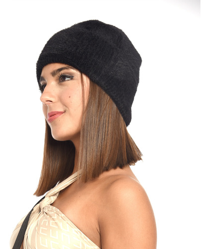 Gorra De Lana Tejida, Sueve Abriga Otoño Invierno Negro Unico Tejido