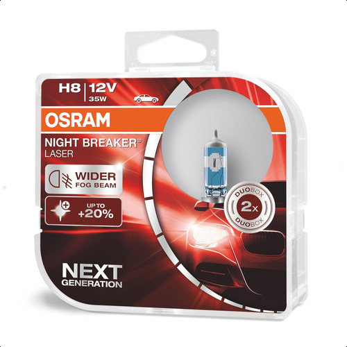 Par Lampada H8 12v Nightbreaker 150% + Luz Osram