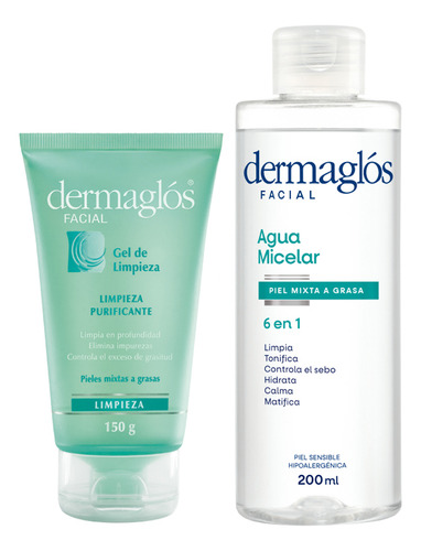 Dermaglós Combo Doble Limpieza Facial Piel Mixta A Grasa
