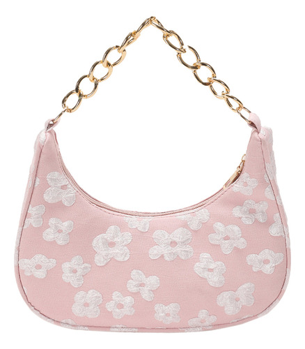 Bolso De Hombro Para Mujer Con Cadena Y Estampado De Flores