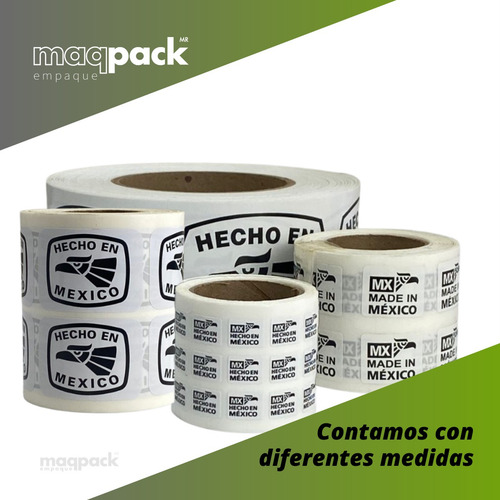 Imagen 3 de 4 de 1000 Etiquetas Autoadheribles Hecho En Mexico De 19x25mm