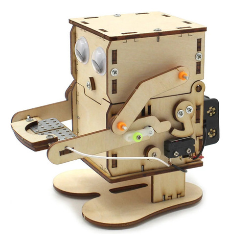 6 Piezas Kit Didáctico Robot Traga Monedas Madera Para Armar