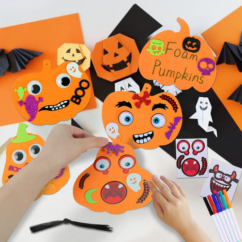 Calcomanías De Espuma De Calabaza Halloween Kit Manualidades