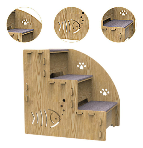 Escalera Para Perros Y Cachorros, 3 Escalones,