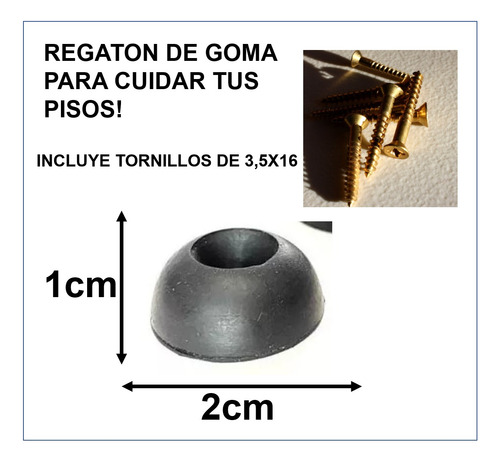 Imagen 2 de 5 de Pata De Goma Tope Goma Para Sillas Mesas Muebles X4 No Raya
