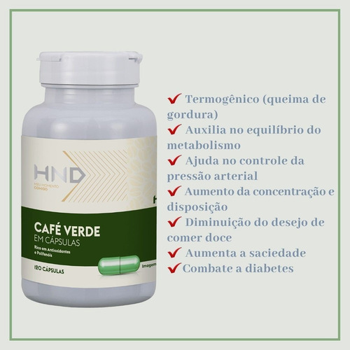 Imagem 5 de 9 de Café Verde Termogênico Hinode 120 Cápsulas 100% Original