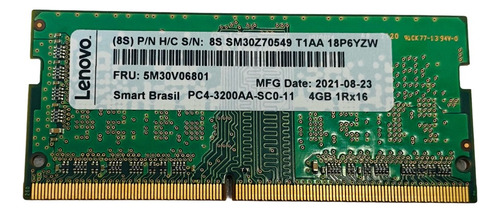 Memória Smart 4gb Ddr4 Notebook Pc4-3200aa-sc0-11- 100% Nova (Usado)