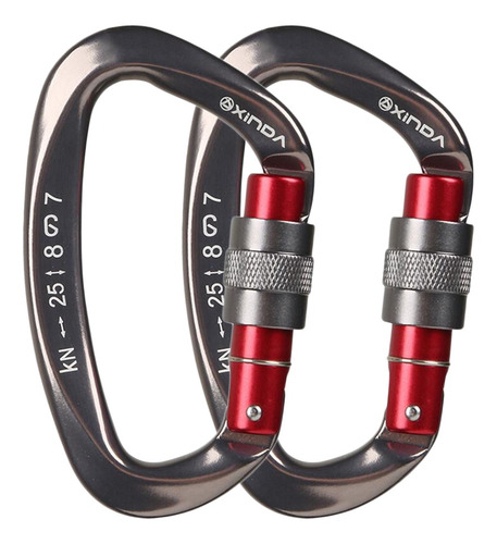 4x Equipo De Escalada Mosquetón Con Bloqueo 25kn Negro +