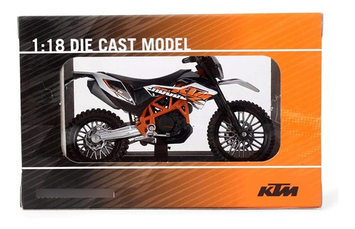 escala 1:18 DieCast KTM 690 Enduro Modelo de moto color naranja 