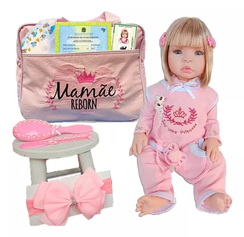 Boneca Bebe Reborn Barata Menina Princesa Enxoval - USA Magazine