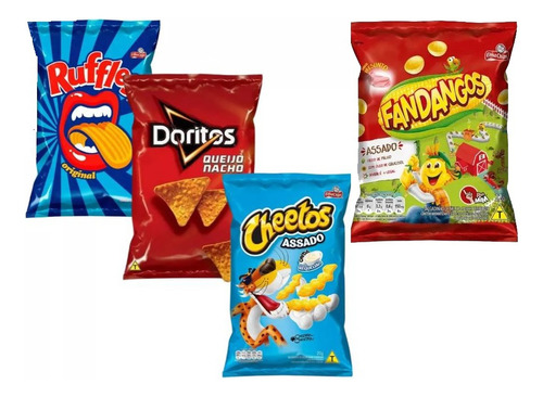Mini Salgadinho Doritos + Fandangos + Cheetos Caixa C/ 50un