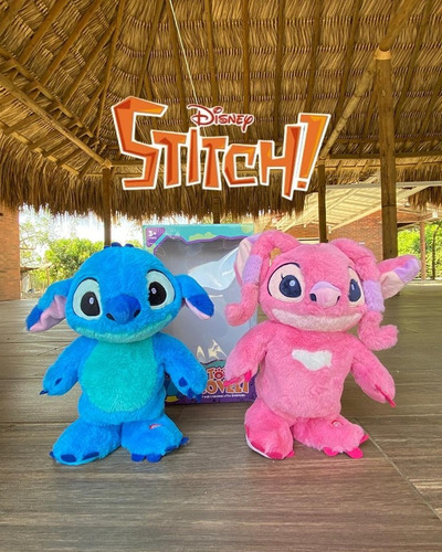 Muñeco Peluche Stich Con Movimiento Baila Camina 3 Sonidos Azul
