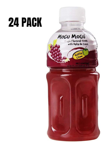 24 Pack Mogu Mogu Sabor Uva Con Nata De Coco 320ml