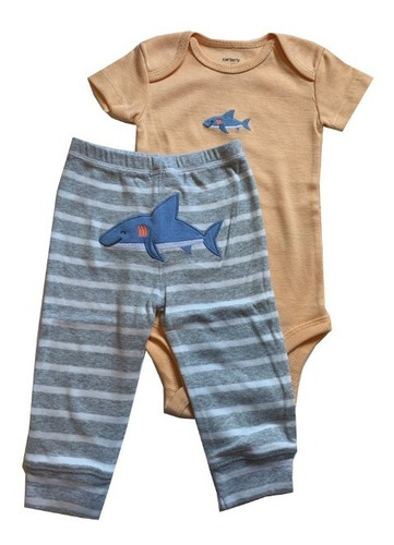 Imagen 2 de 2 de Body Y Pantalón Bebé 9 Meses De Algodón Con Bordado Carter's