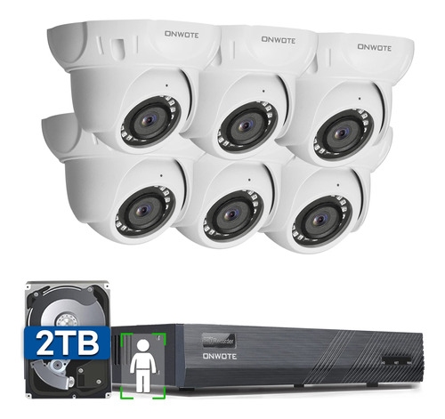 Onwote Sistema De Cmara De Seguridad 4k, Deteccin Humana Ai,