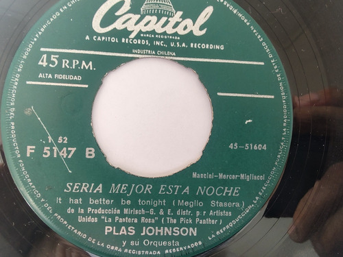 Vinilo Single De Plas Johnson La Pantera Rosa (z133 