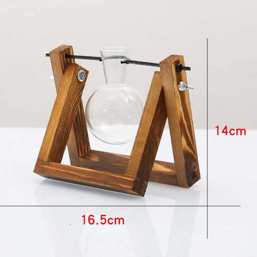 2x Air Planter Terrarium Glass Vase With Wooden Stand Cute