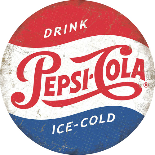 Drink Ice-cold Pepsi Cola - Letreros Redondos De Metal De Es