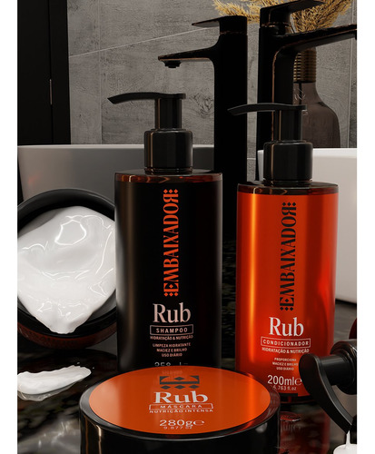 Kit 8 Itens Rub Embaixador Shampoo, Cond. Máscara E Leave-in