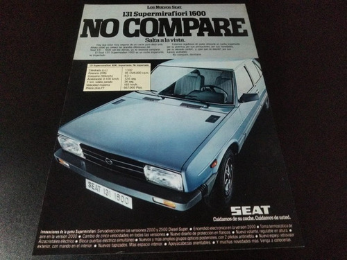(pa590) Publicidad Clipping Seat 131 Supermirafiori * 1982