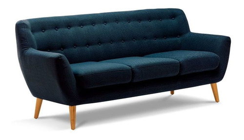 Sofa Rosen  Rafaella Tela  3 Cuerpos  Azure