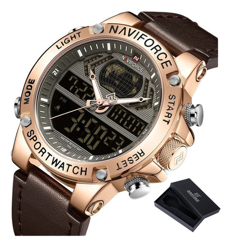 Reloj De Piel Naviforce Quartz Luminous Calendar