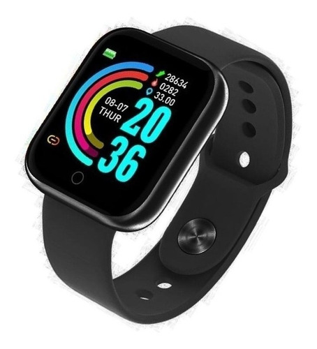 Imagen 3 de 8 de Smartwatch Smart Bracelet D20 1 1.3" con red móvil caja de plástico negra, malla negra de silicona y bisel negro de acrílico y plástico