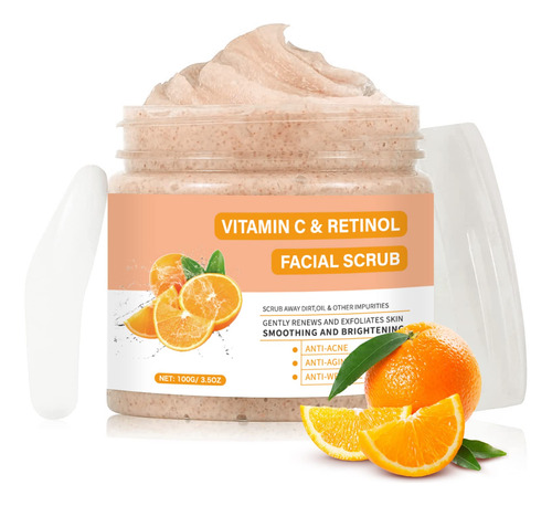 Exfoliante Facial Para Piel Opaca, Vitamina C, Retinol, Exfo