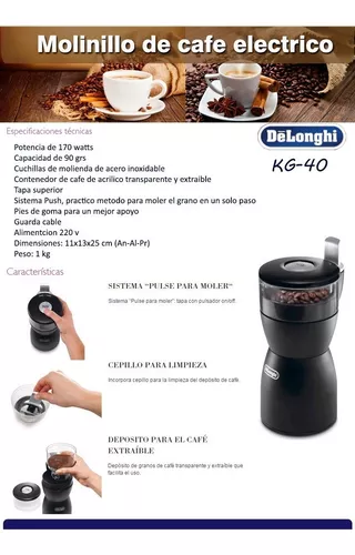 Molinillo De Cafe Y Semillas Delonghi Kg-40 Electrico 170w