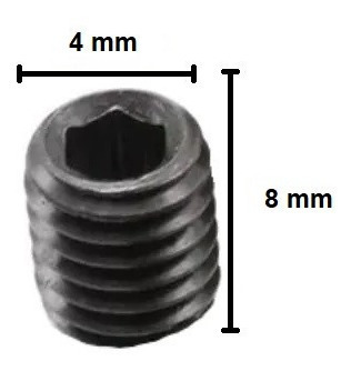 Parafuso Allen Sem Cabeça M 4 X 08 - 20 Unidades