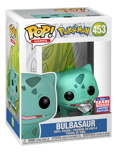 Funko Pop Bulbasaur Diamond Pokemon Comic Con Protector New (Usado)