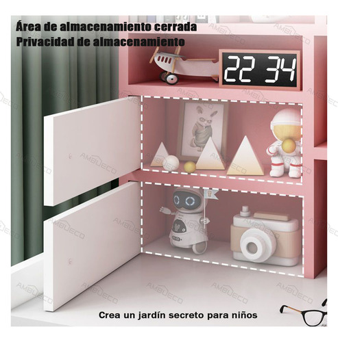 Escritorio Para Computadora Con 3 Puertas Y 2 Cajones 120*50*150cm Azul Ambueco