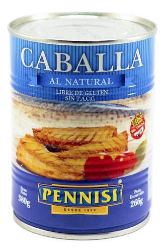 Caballa Conserva Al Natural 380g Pennisi Sin Tacc