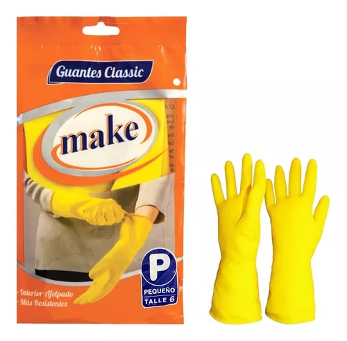 Antemano acceso Primitivo Guantes De Limpieza Afelpados Make Amarillos Varios Talles