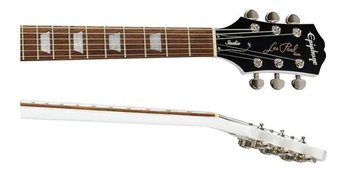 Guitarra eléctrica Epiphone Les Paul Studio EILTKHNH1 de caoba alpine white brillante con diapasón de pau ferro