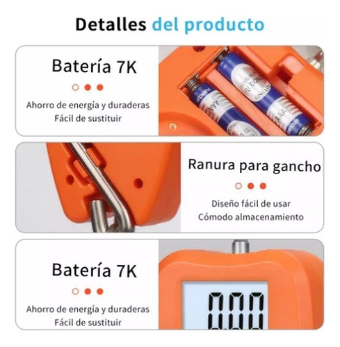 Lcd Báscula Industrial Digital Colgante 200kg, Kg /lb/ N Naranja Oscuro