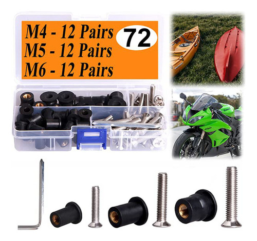 36 Pares De Tuercas De Neopreno M4/m5/m6 Con Acero Inoxidabl