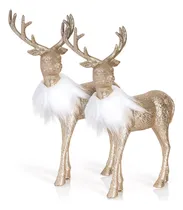 Comprar Estatuas De Ciervos Con Purpurina Dorada 30 Cm 2 Unidades